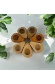 YAT Design Crafts Doğal Ahşap Yüksek Kalite Yumurtalık, Kahvaltılık, Sunumluk, 4 Adet Yumurta Organizer'ı - 4ü - 2