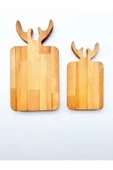 thegozdeaydogan 2'li Ahşap Geyik Kesme Tahtası thumbnail 2