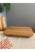 Yia Mas Lux Kayın Ağacı Dikdörtgen Ayaklı Sunum Tahtası Ahşap Servis Tabağı Kesme Tahtası thumbnail 5