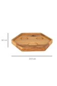 AhsaptanHerSey Kahve Servis Tabağı Türk Kahvesi Servis Tepsisi Sunumluk Masif Ahşap Kayın Ağacı Beşgen Model - 5