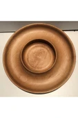 kütükland Çerezlik Kayın Yuvarlak Ahşap Servis Tabağı Ideal thumbnail 2