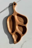 zeyvedesign Ahşap Yaprak Desenli Çerezlik Sunum Kasesi - 2