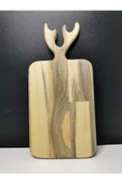 PitrakStore Geyik Başlı Ahşap Dekoratif Kesme Tahtası Sunum Tahtası - 1