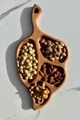 zeyvedesign Ahşap Yaprak Desenli Çerezlik Sunum Kasesi - 1