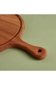 Evistro Dekoratif Ahşap Yuvarlak Saplı Pizza Sunum Tahtası 30 cm - 2