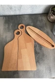 yağmur sanat 2'li Ahşap Dekoratif Kesme ve Sunum Tahtası - 2