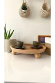 Minimalhomedesign Ahşap Ceviz Top Ayaklı Sunumluk Tepsi 30cm/ceviz Kase, Çerezlik/top Ayaklı Ağaç Kahve Sunumu - 5