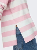 Only 15354092 V Yaka Kadin Triko - Pembe Cizgili thumbnail 5