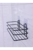 KapKacakAl Siyah Yapışkanlı  Çok Amaçlı Banyo Düzenleyici Rafı Duş Organizeri Mutfak Rafı thumbnail 4