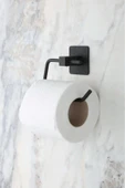 Egem Home Yapışkanlı Siyah Tuvalet Kağıdı Tutacağı/tuvalet Wc Kağıtlık - 1