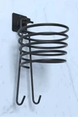 Egem Home Yapışkanlı Siyah Fön Makinesi Askısı Saç Kurutma Makinesi Tutacağı thumbnail 2