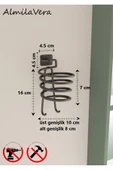 Egem Home Siyah Yapışkanlı Kare Fön Makinesi Askısı Saç Kurutma Makinesi Tutacağı - 3