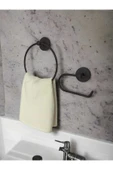 Egem Home Yapışkanlı Banyo Seti Yuvarlak Havluluk Kapaksız Tuvalet Kağıtlığı - 2
