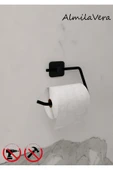 Egem Home Siyah Yapışkanlı Kare Tuvalet Kağıtlık Wc Askılık Wc Kağıtlık thumbnail 1