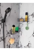Egem Home Yapışkanlı Kancalı 2 Adet Banyo Rafı Duş Başlığı Duş Seti thumbnail 2
