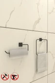 Egem Home Yapışkanlı Kare Havlu ve Kare Rulo Havlu Banyo Aksesuar Seti thumbnail 1