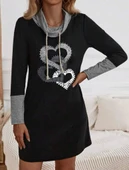 Kadın Uzun Kollu Balıkçı Yaka Bağcıklı Iki Iplik Elbise thumbnail 6