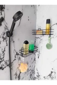 Egem Home Yapışkanlı Kancalı 2 Adet Banyo Rafı Duş Başlığı Duş Seti thumbnail 1