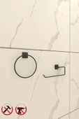 Egem Home Yapışkanlı Kare Halka Havluluk Ve Kare Rulo Havluluk Banyo Aksesuar Seti thumbnail 2