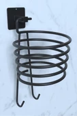 Egem Home Yapışkanlı Siyah Fön Makinesi Askısı Saç Kurutma Makinesi Tutacağı thumbnail 3