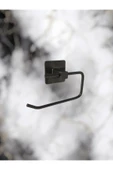 Egem Home Yapışkanlı Siyah Kare Açık Tuvalet Kağıtlığı Wc Kağıtlık Tuvalet Kağıdı Askısı thumbnail 3