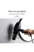 Egem Home Yapışkanlı Güçlü Siyah Fön Makinesi Askısı Saç Kurutma Makinesi Askısı thumbnail 2