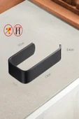 Egem Home Yapışkanlı Lüks Tasarım Lamalı Tuvalet Kağıtlığı Siyah thumbnail 2