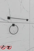 Egem Home Yapışkanlı Kare Uzun Havlu ve Kare Halka Havluluk Banyo Aksesuar Seti - 2