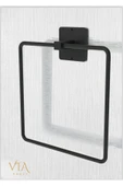 Egem Home Yapışkanlı Siyah Kare Havluluk Wc Tuvalet Kağıtlık Havlu Askısı Banyo Askısı Tuvalet kağıtlık thumbnail 3