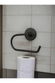 Egem Home Banyo Aksesuar Seti, Siyah, Düz Havluluk, K. Tuvalet Kağıtlığı, Bornozluk - Mat Siyah - 4