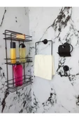 Egem Home Yapışkanlı Banyo Aksesuar Seti 3 Katlı Banyo Rafı,kare Havluluk,tuvalet Kağıtlığı, Bornozluk thumbnail 1