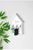 Egem Home BEYAZ KAPI YANI HOME KEYS ANAHTARLIK DEKORATİF DESENLİ 5 ASKILI thumbnail 1