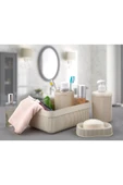 Egem Home Krem 4 Parça Banyo Seti Diş Fırçalık Sıvı Sabunluk Katı Sabunluk ve Banyo Düzenleyici - 1