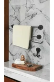 Egem Home Banyo Aksesuar Seti, Siyah, Düz Havluluk, K. Tuvalet Kağıtlığı, Bornozluk - Mat Siyah - 1