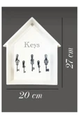 Egem Home BEYAZ KAPI YANI HOME KEYS ANAHTARLIK DEKORATİF DESENLİ 5 ASKILI thumbnail 2