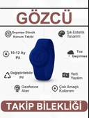 Gözcü Mobil Takip Bilekliği Android Ios Destekli Gps Konum Takibi Alzheimer Çocuk Yaşlı Geçmişe Dönük Takip Cihazı Saati Bileklik Mavi 23CM (5-10 Dakika Aralıklı Sinyal Alır) - 2
