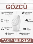 Gözcü Mobil Takip Bilekliği Android Ios Destekli Gps Konum Takibi Alzheimer Çocuk Yaşlı Geçmişe Dönük Takip Cihazı Saati Bileklik Beyaz 23CM (5-10 Dakika Aralıklı Sinyal Alır) - 3