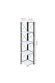 RMD SHOP Köşe Kitaplık Ve Aksesuar Rafı Metal Ayaklı Beyaz - 2