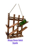 RMD SHOP Ahşap Duvar Askılı Şişelik-şaraplık Standı Rafı - 2