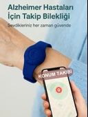 Gözcü Mobil Takip Bilekliği Android Ios Destekli Gps Konum Takibi Alzheimer Çocuk Yaşlı Geçmişe Dönük Takip Cihazı Saati Bileklik Mavi 23CM (5-10 Dakika Aralıklı Sinyal Alır) - 3