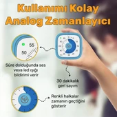 NPO Mutfak,Ders,Yemek için 60dk Analog Alarm Zamanlayıcı,Pomodoro Öğrenci Motivasyon Saati - 2