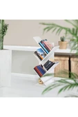 RMD SHOP Dekoratif Mini Masa Üstü Kitaplık Beyaz - 2