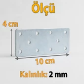 Mobilya Dolap Duvar Sabitleme 10 ADET Metal Köşebent Düz Gönye 40x100 mm Bağlantı Aparatı thumbnail 4