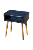 RMD SHOP Siyah Mermer Desenli Yan Sehpa,başucu Sehpa,komidin - 4
