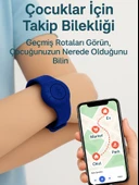Gözcü Mobil Takip Bilekliği Android Ios Destekli Gps Konum Takibi Alzheimer Çocuk Yaşlı Geçmişe Dönük Takip Cihazı Saati Bileklik Mavi 23CM (5-10 Dakika Aralıklı Sinyal Alır) - 4