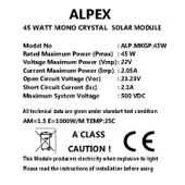 45 WATT MONOKRİSTAL GÜNEŞ PANELİ thumbnail 2