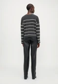 Only 15350243 Cizgili Kadin Sweat - Antrasit Cizgili - 4