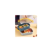 Vagonlife Çift Kat Paslanmaz Yemek Kabı Saklama Kabı Gıda Kabı 1500 ml Mavi XC-465 - 5