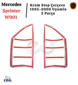 Mercedes Sprinter W901 Uyumlu Krom Stop Çerçeve 2 Parça 1995-2006 Arası Paslanmaz Çelik thumbnail 3
