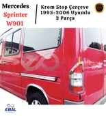 Mercedes Sprinter W901 Uyumlu Krom Stop Çerçeve 2 Parça 1995-2006 Arası Paslanmaz Çelik thumbnail 1